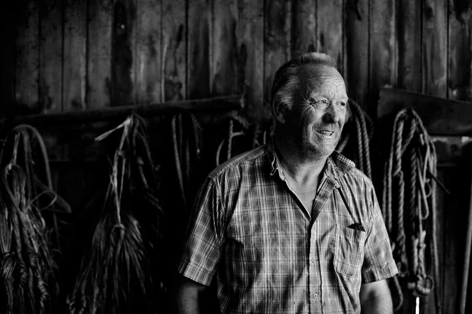 A portrait of a farm hand for Bairds Malt.
