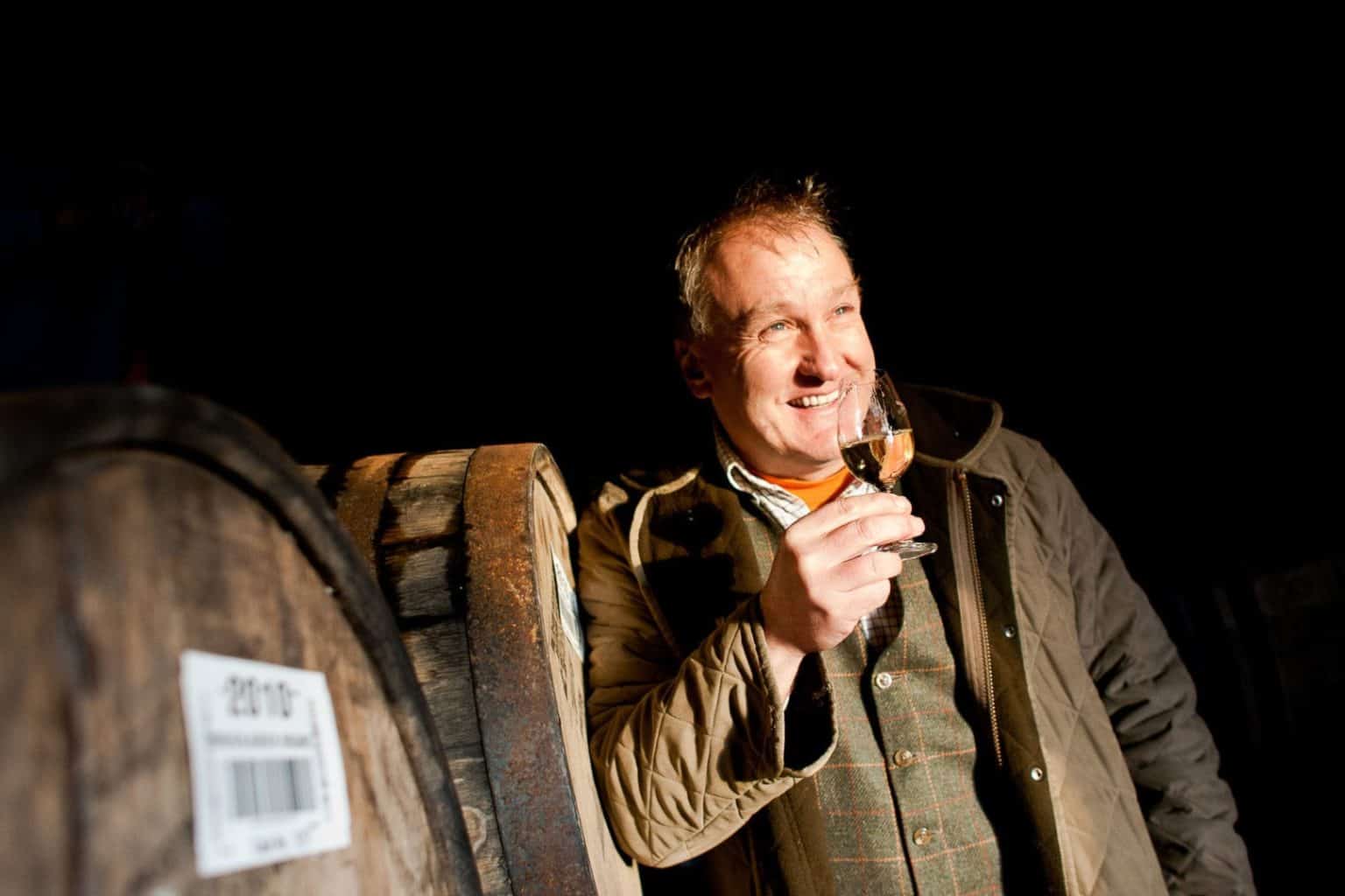 marky reynier of bruichladdich distillery photographed in one of the whisky warehouses