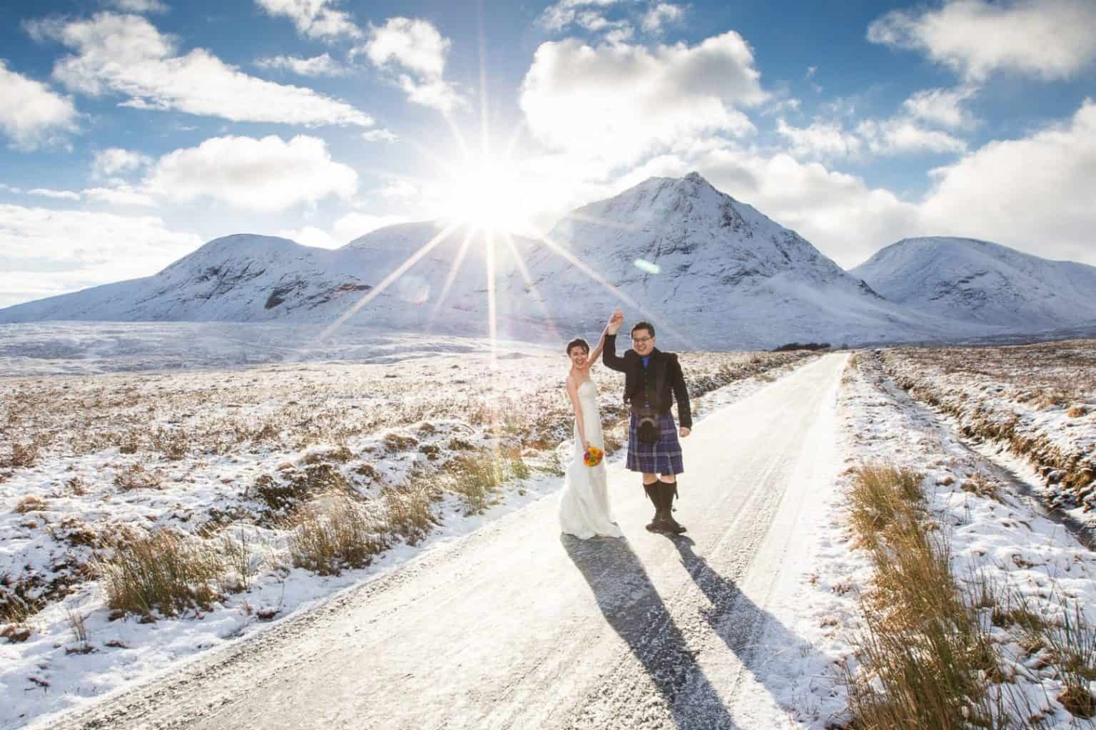 pre-wedding-photograper-scotland elope to scotland like this couple photographed in glen coe in the winter