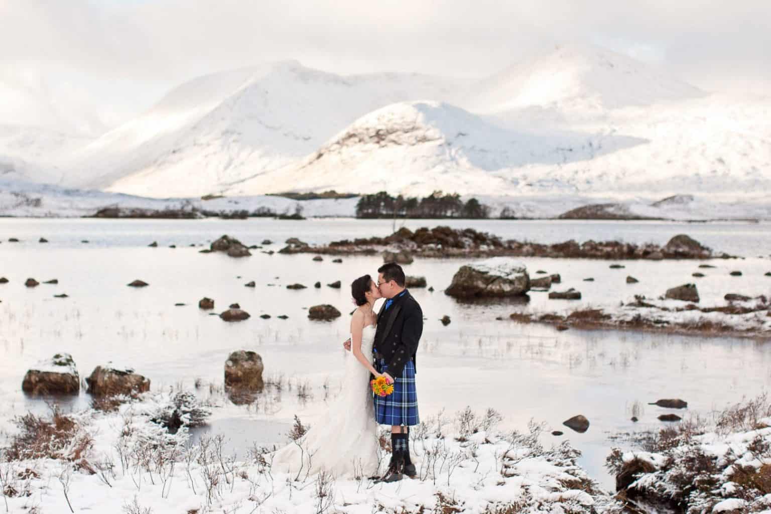 scottish-winter-wedding a wedding couple photographed during their pre wedding photography session in glen coe